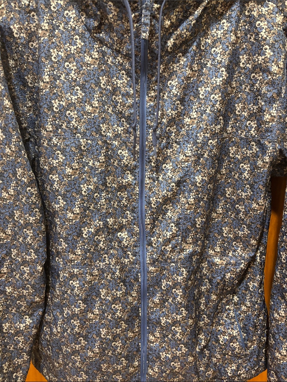 Columbia Blue Floral Hooded Windbreaker Jacket - Picture 4 of 10